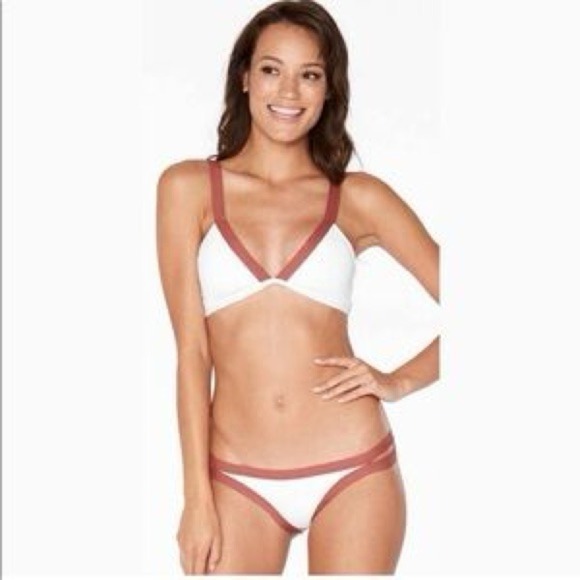 L*Space Bikini Set Large Women's White RustFarrah/ Charlie‎ Swimwear Beach USA
